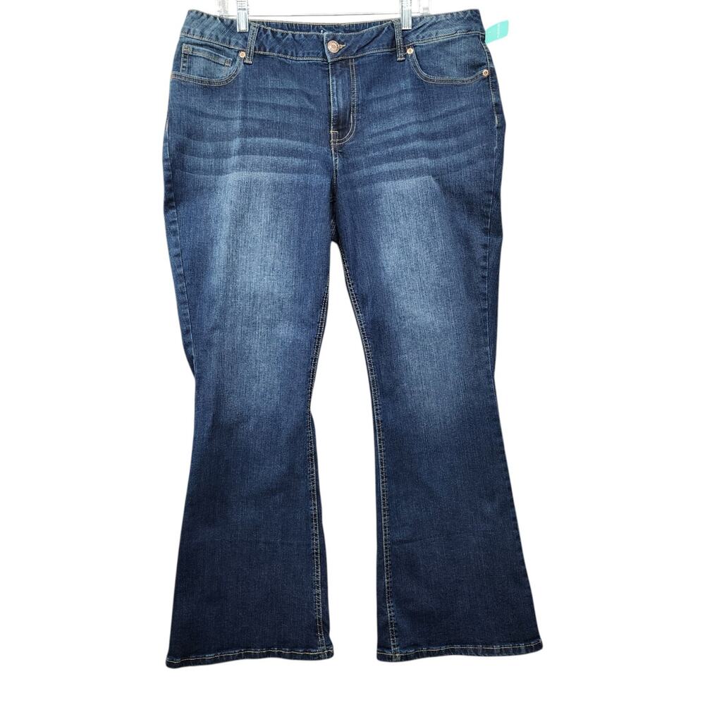 Maurices Jeans 16W Classic Flare Mid Rise Stretch Denim Dark Wash 38x30 NWT - Picture 2 of 16